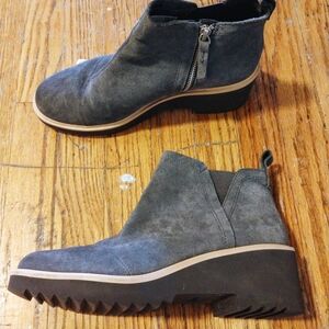 Gray Suede Ankle Boots